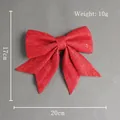 Large red glitter Christmas bow for holiday tree decoration, 20x17cm DIY ornament - Red Style (Y3-6)