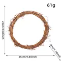 25cm DIY natural dried branch vine wreath base for Christmas floral arrangement decor - Round / M