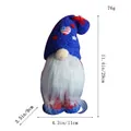 Patriotic American gnome doll for July 4th decor with stars, heart flag and white beard - Plastic Leg Gnome Blue Hat (C1-7)