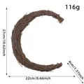 Natural dried twig crescent moon wreath base for DIY Christmas crafts 27cm - Moon Design