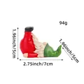 Christmas resin gnome figurine with dimensions 7x5cm and weight 94g - Leg Stretching Style (Z2-35)