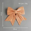 Large rose gold glitter Christmas tree bow decoration for gift boxes, 17x20cm size. - Orange Style (Y3-11)