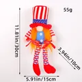 Gnomo del Giorno dell'Indipendenza con cappello a stelle, decorazione patriottica 30 cm - Donna Luminosa a Gambe Lunghe (C1-10)
