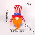 Gnomo patriottico per l'Indipendenza Americana, stelle e strisce, altezza 18 cm - Uomo Luminoso a Gambe Corte (C1-11)