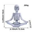 Figurine de squelette de yoga Halloween, décor de crâne de méditation en résine 16cm - Style de Méditation de Yoga (BB1-11)