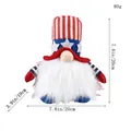 Gnomo patriottico per il Giorno dell'Indipendenza con strisce bianche e rosse - Gnomo Cilindro Luminoso Cappello Rosso (C3-4)