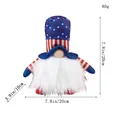 Gnomo di peluche patriottico del 4 luglio con cappello bandiera USA, alto 20 cm - Gnomo Cilindro Luminoso Cappello Blu (C3-5)