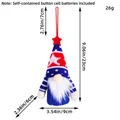 Gnomo patriottico Giorno Indipendenza USA, dimensioni 23x9 cm, include batterie - Gnomo Appeso Luminoso del Giorno dell'Indipendenza - Corpo Blu (C3-23)