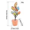 Colorful Easter egg potted plant decoration tree with floral prints, 26cm tall for desktop - Large Floral Egg Style (N3-25)