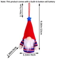 Gnomo patriottico in peluche per il 4 luglio con strisce rosse e blu e stella blu - Gnomo Appeso Luminoso del Giorno dell'Indipendenza - Cappello Rosso (C3-25)