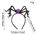Diadema de araña Halloween con bola de peluche morada, dimensiones 16x11 cm. - Talla única / Estilo Púrpura (E1-35)
