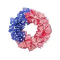 Independence Day patriotic wreath featuring American flag stars and stripes design - 30cm Size / Red and White Stripe-30CM (J3-17)