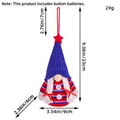 Bambola gnomo patriottica con dimensioni e stella rossa per la decorazione della festa - Gnomo Appeso Luminoso del Giorno dell'Indipendenza - Cappello Blu (C3-26)