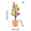 Colorful Easter egg bonsai tree with bunny prints, 26cm tall festive tabletop decoration - Bunny Print Egg Style (N3-27)