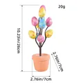 Arbolito de huevos de Pascua en maceta con dimensiones de 26 cm de alto y 7 cm - Estilo Huevo Floral Pequeño (N3-28)