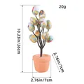 Árbol de huevos de Pascua en maceta con patrones de dibujos para adorno de escritorio - Estilo Huevo Estampado Pollito (N3-29)