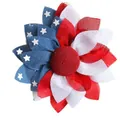 Patriotic USA Independence Day themed red white and blue artificial fabric flower decoration - 40cm Size / Red Head-Box Pack (J3-24)