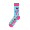 Trendy cartoon alien jacquard mid-tube socks in light blue and pink cosmic pattern - One Size (37-46) / Pink Alien Style (KJ-048) / Light Blue