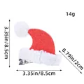 Pince à cheveux bonnet de Noël à paillettes avec garniture en peluche et dimensions - Style de Chapeau Plat