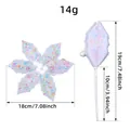 Glittery macaron artificial Christmas flower with dimensions for DIY tree decoration - Small (AA2-42) / White