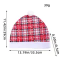 Festive red and white plaid Christmas Santa hat car seat headrest cover decoration - 2 Pcs/Set / Red White Plaid Hat Style