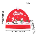Red felt Christmas Santa hat car seat headrest cover with snowman and Santa print - 2 Pcs/Set / Red