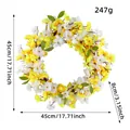 Yellow and white spring artificial floral wreath for home and wedding decor, 45cm diameter - Yellow Style / Diameter 45cm