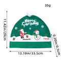 Green Christmas hat style car seat headrest cover with Santa snowman design - 2 Pcs/Set / Green