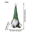 Handmade green knit Christmas gnome plush doll with size measurements 10.4 inches - Green