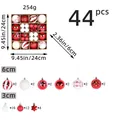 44pcs red and white Christmas ball ornament set for festive holiday tree decoration - 44-Piece Set / Red and White Style