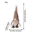Dimensions of brown knitted Christmas gnome doll with white pom-poms and long beard - Brown