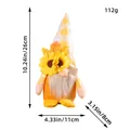 Handmade autumn sunflower gnome faceless doll standing ornament decoration for fall - Sunflower Maple Leaf Doll Male / 26cm / Yellow Checkered Style