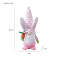 Easter bunny gnome plush doll with carrot and dimensions, 25cm tall pink decoration - Pink Doll / D1-11 Pink Body