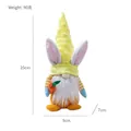 Handmade Easter bunny gnome plush with carrot ornament, 25cm height measurement details - Orange Gnome / D1-10 Orange Body