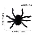 Black furry spider hair clip for Halloween with 5g weight and 10cm width - One Size / Black