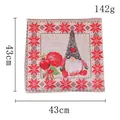 Festive Christmas gnome themed linen pillowcase measuring 43x43cm with snowflake decor - Gnome Style (N2-13)