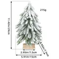 Mini flocked Christmas tree with wooden base and product dimensions 11.42 inches height - Snow Flocked (M1-44) / L