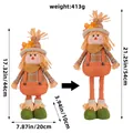 Oogstfeest vogelverschrikker pluche pop met telescopische poten en esdoornblad strohoed - Telescopische Vogelverschrikker Man Model (X2-51)