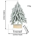 Tabletop flocked Christmas tree with wooden base, 25cm height for holiday decor - Snow Flocked (M1-45) / M