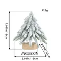 Small flocked Christmas tree with wooden base, 18cm height decorative snowy cedar - Snow Flocked (M1-46) / S
