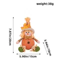 Muñeco gnomo espantapájaros de cosecha de otoño con sombrero de hoja de arce y calabaza - X2-60 Colgante Masculino