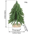 Grüner künstlicher Mini-Weihnachtsbaum mit Holzsockel und genauen Größenangaben - Grüner Stil (M1-42)