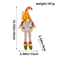 Muñeca gnomo de cosecha de otoño con sombrero de girasol y piernas a rayas, 43 cm alto - X2-58 Pierna Larga Masculino