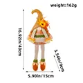 Gnomo de cosecha de otoño con sombrero de paja y girasol, decoración de felpa de 43 cm de alto. - X2-59 Pierna Larga Femenino