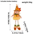 Muñeca espantapájaros de otoño con hoja de arce y sombrero de paja para decoración - X2-55 Brillante Pierna Larga Femenino
