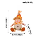 Muñeca espantapájaros de cosecha hecha a mano con hoja de arce y sombrero de paja - X2-61 Colgante Femenino