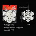 Juego de 2 adornos navideños de copos de nieve blancos con purpurina, 12 cm cada uno - Estilo W1-29 / Juego de 2