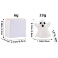 White ghost candle for Halloween decoration with dimensions and packaging box details - Ghost Shape (T3-16) / 1 Piece