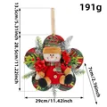 Ornement de bonhomme de neige de Noël en peluche fait main avec fleurs rouges et carreaux - 29x28.5x7cm / Platinum Snowman
