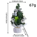 Small 20cm mini Christmas tree with silver ornaments, tabletop decoration dimensions - Silver